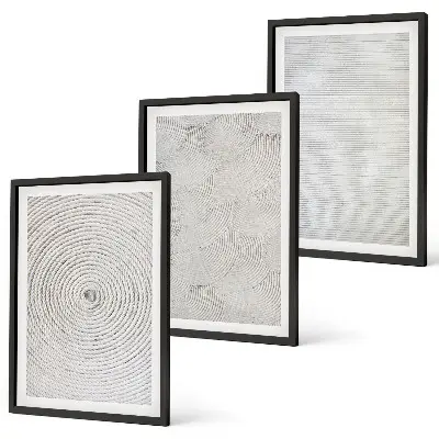Set di 3 quadri con motivi geometrici in cartone