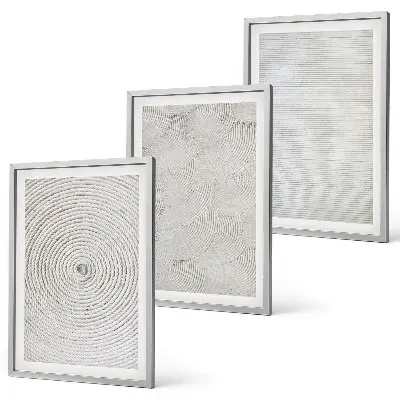 Set di 3 quadri con motivi geometrici in cartone