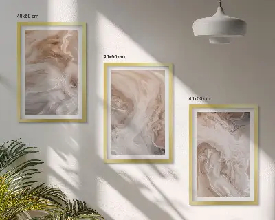 Composizione di quadri con texture astratte effetto marmo