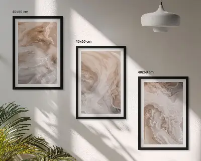 Composizione di quadri con texture astratte effetto marmo