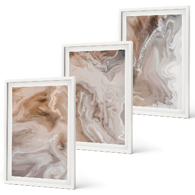 Set di quadri incorniciati Pietra di marmo astratta