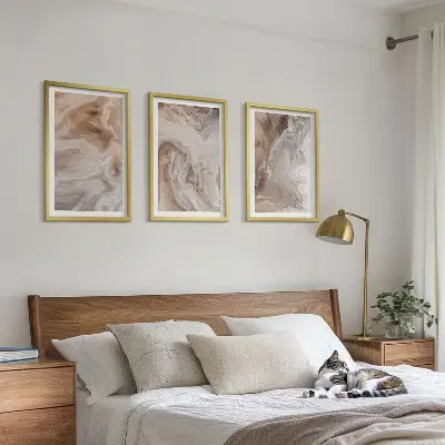Set di quadri incorniciati con motivo astratto in pietra di marmo