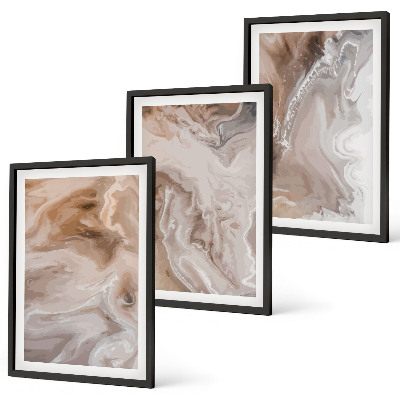 Set di quadri incorniciati Pietra di marmo astratta