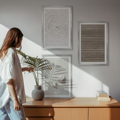 Set di 3 quadri Texture naturali legno pietra