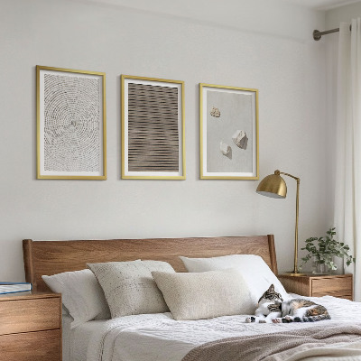Set di 3 quadri Texture naturali legno pietra