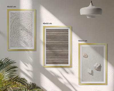 Set di 3 quadri Texture naturali legno pietra