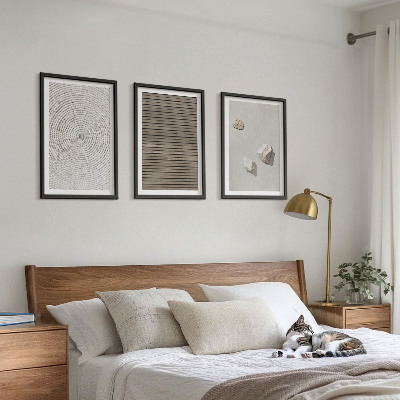 Set di 3 quadri Texture naturali legno pietra