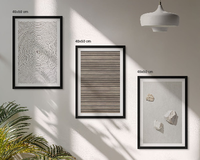 Set di 3 quadri Texture naturali legno pietra
