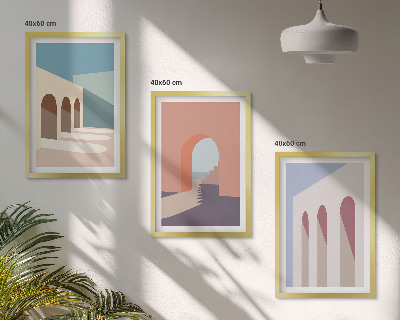 Set di quadri incorniciati Grafica architettonica pastello