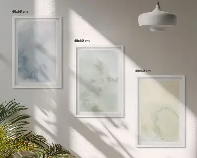 Composizione di quadri con acquerelli pastello su tela