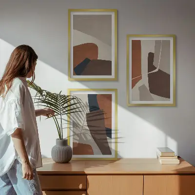 Set di quadri incorniciati con strutture moderne astratte