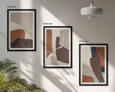 Set di quadri incorniciati con strutture moderne astratte