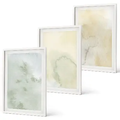Set di 3 quadri con motivo a texture acquerello pastello