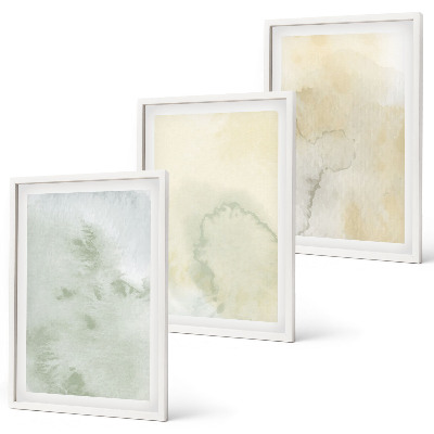 Set di 3 quadri Texture ad acquerello pastello