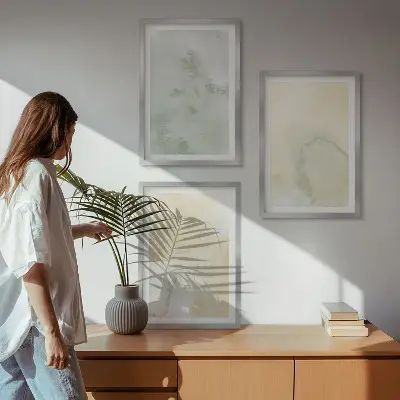Set di 3 quadri con motivo a texture acquerello pastello