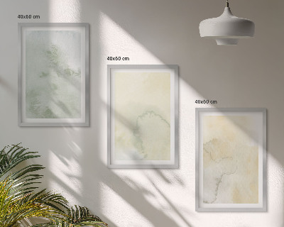 Set di 3 quadri Texture ad acquerello pastello