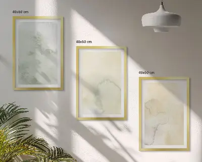 Set di 3 quadri con motivo a texture acquerello pastello