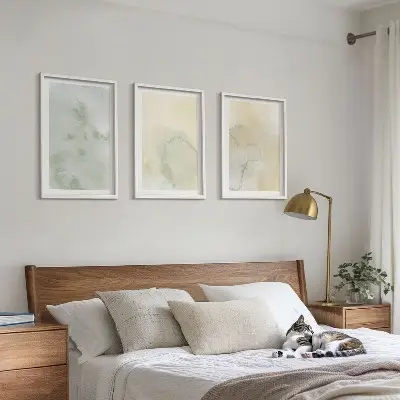 Set di 3 quadri con motivo a texture acquerello pastello