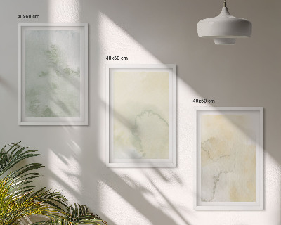 Set di 3 quadri Texture ad acquerello pastello