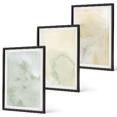 Set di 3 quadri Texture ad acquerello pastello