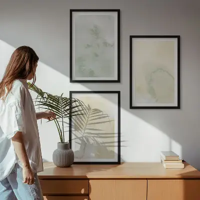 Set di 3 quadri con motivo a texture acquerello pastello