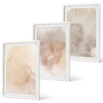 Composizione di quadri Texture calde dai toni pastello dell'acquerello.