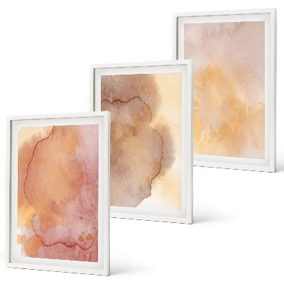 Set di quadri incorniciati Texture calde e colorate ad acquerello