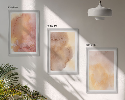 Set di quadri incorniciati Texture calde e colorate ad acquerello
