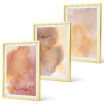 Set di quadri incorniciati Texture calde e colorate ad acquerello