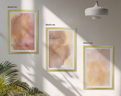 Set di quadri incorniciati Texture calde e colorate ad acquerello