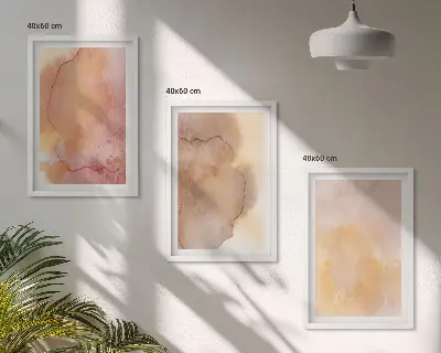 Set di quadri incorniciati con texture calde e colorate ad acquerello