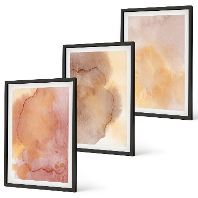 Set di quadri incorniciati Texture calde e colorate ad acquerello