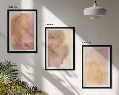 Set di quadri incorniciati Texture calde e colorate ad acquerello