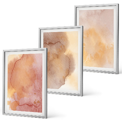 Set di quadri incorniciati Texture calde e colorate ad acquerello