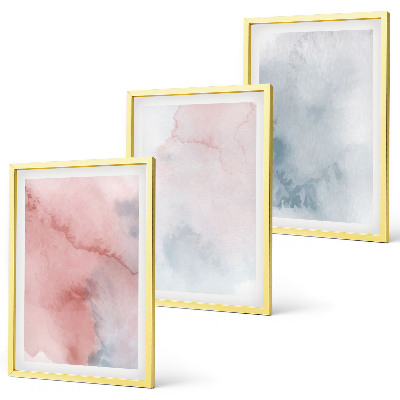 Set di 3 quadri Acquerelli pastello su tela