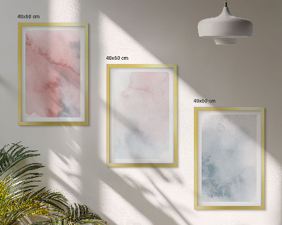 Set di 3 quadri Acquerelli pastello su tela