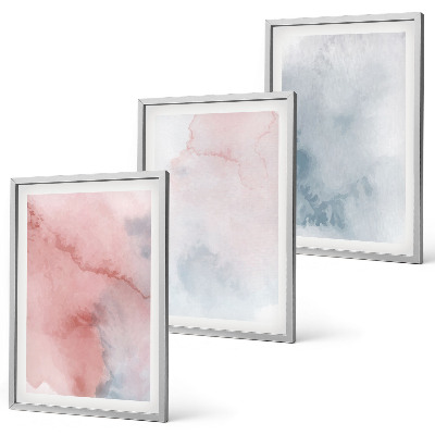 Set di 3 quadri Acquerelli pastello su tela