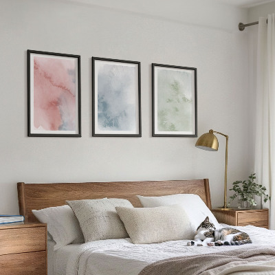 Composizione di quadri Strutture ad acquerello pastello
