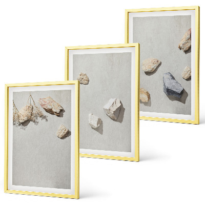 Set di quadri incorniciati Decorazioni da spiaggia in stile boho con pietre
