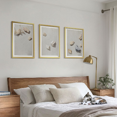 Set di quadri incorniciati Decorazioni da spiaggia in stile boho con pietre