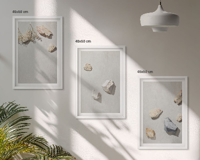 Set di quadri incorniciati Decorazioni da spiaggia in stile boho con pietre