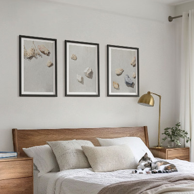 Set di quadri incorniciati Decorazioni da spiaggia in stile boho con pietre