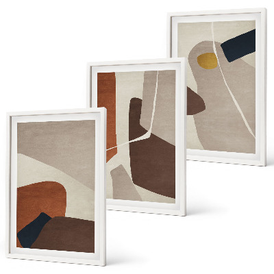 Set di 3 quadri Pittura astratta bohémien