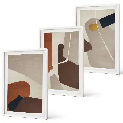 Pittura astratta bohémien set di 3 quadri