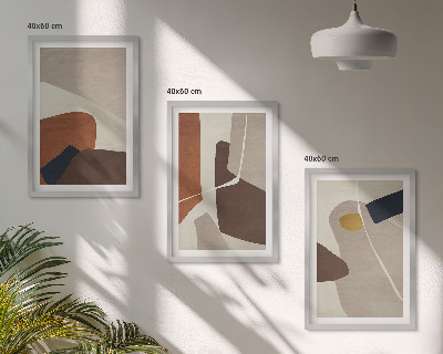 Set di 3 quadri Pittura astratta bohémien