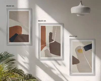 Pittura astratta bohémien set di 3 quadri