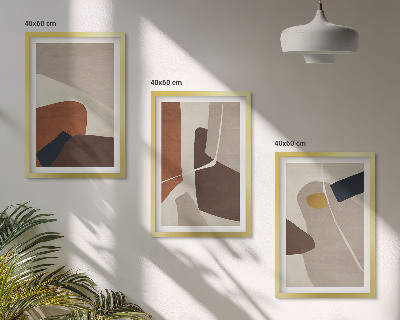 Set di 3 quadri Pittura astratta bohémien