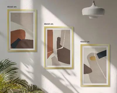 Pittura astratta bohémien set di 3 quadri