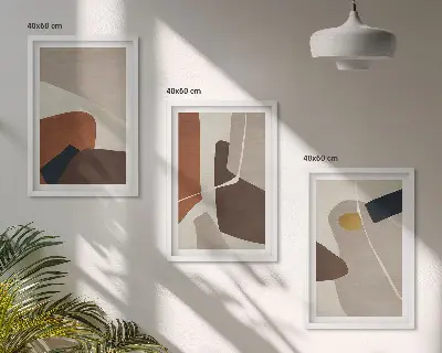 Pittura astratta bohémien set di 3 quadri
