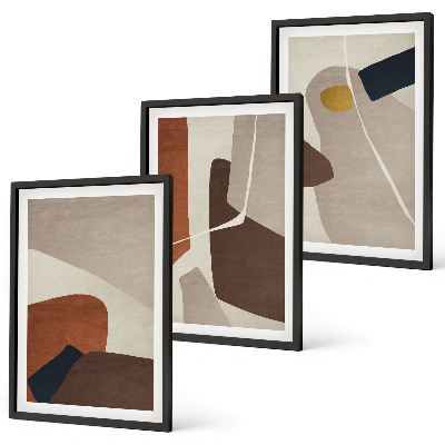 Set di 3 quadri Pittura astratta bohémien